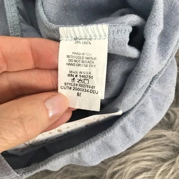 Peach Love Tiered Woven Chambray Jumpsuit Wide-Leg Strappy NWT Size Medium - Picture 9 of 9